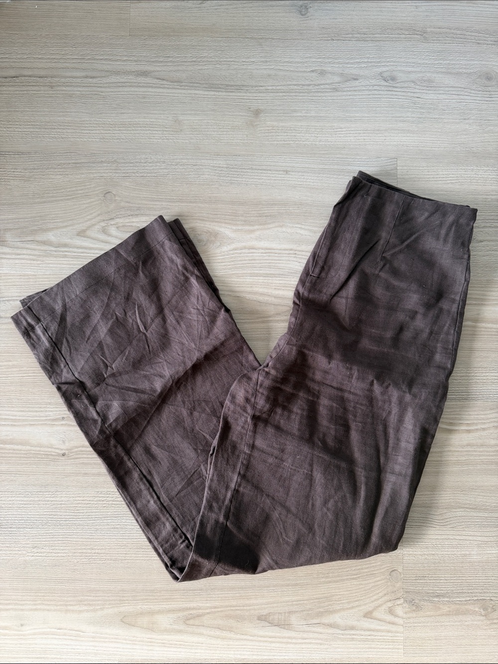 Olivaceous Brown Linen Casual Pants